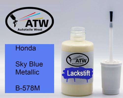 Honda, Sky Blue Metallic, B-578M: 20ml Lackstift, von ATW Autoteile West.